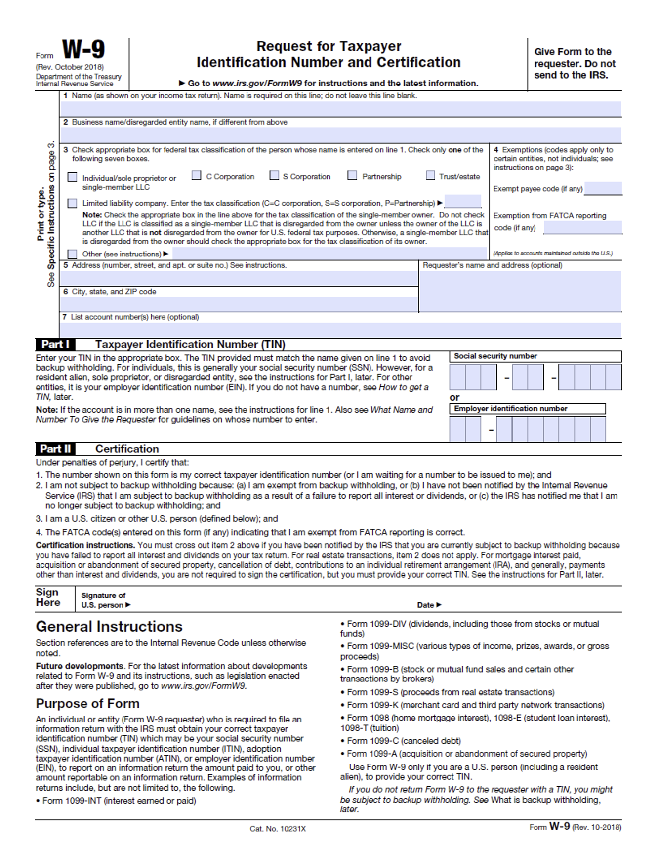 W 9 form 2023 printable W9 Form 2024